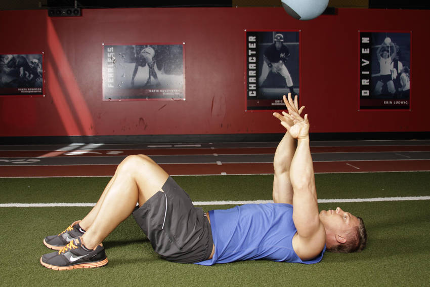 Supine Chest Throw - ending position