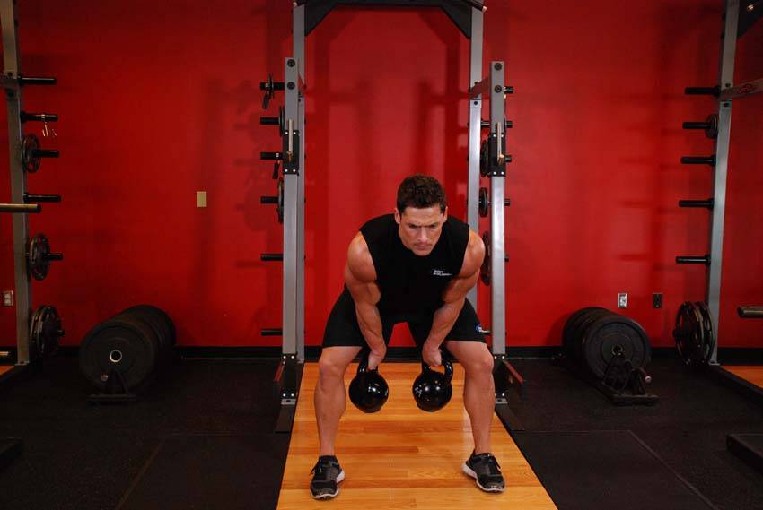 Two-Arm Kettlebell Clean - starting position