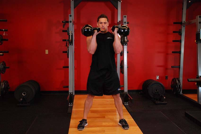 Two-Arm Kettlebell Clean - ending position