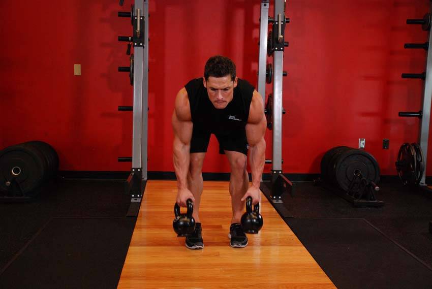 Two-Arm Kettlebell Row - starting position