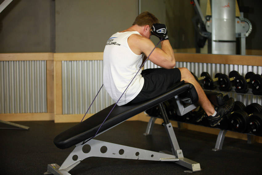 Weighted Sit-Ups - With Bands - ending position