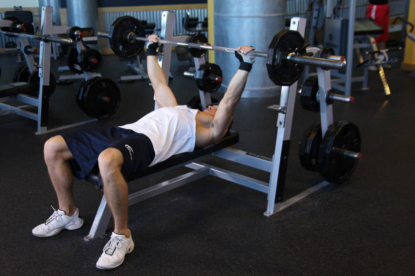 Wide-Grip Barbell Bench Press - starting position