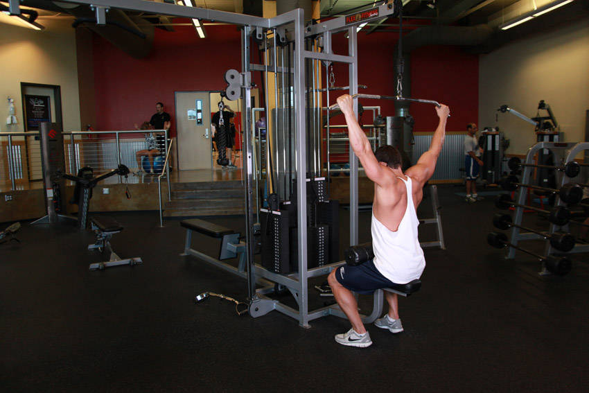 Wide-Grip Pulldown Behind The Neck - ending position