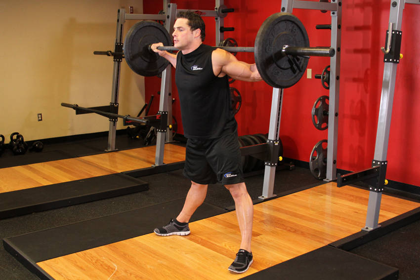 Wide Stance Barbell Squat - starting position