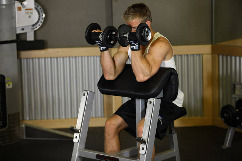 Zottman Preacher Curl - ending position